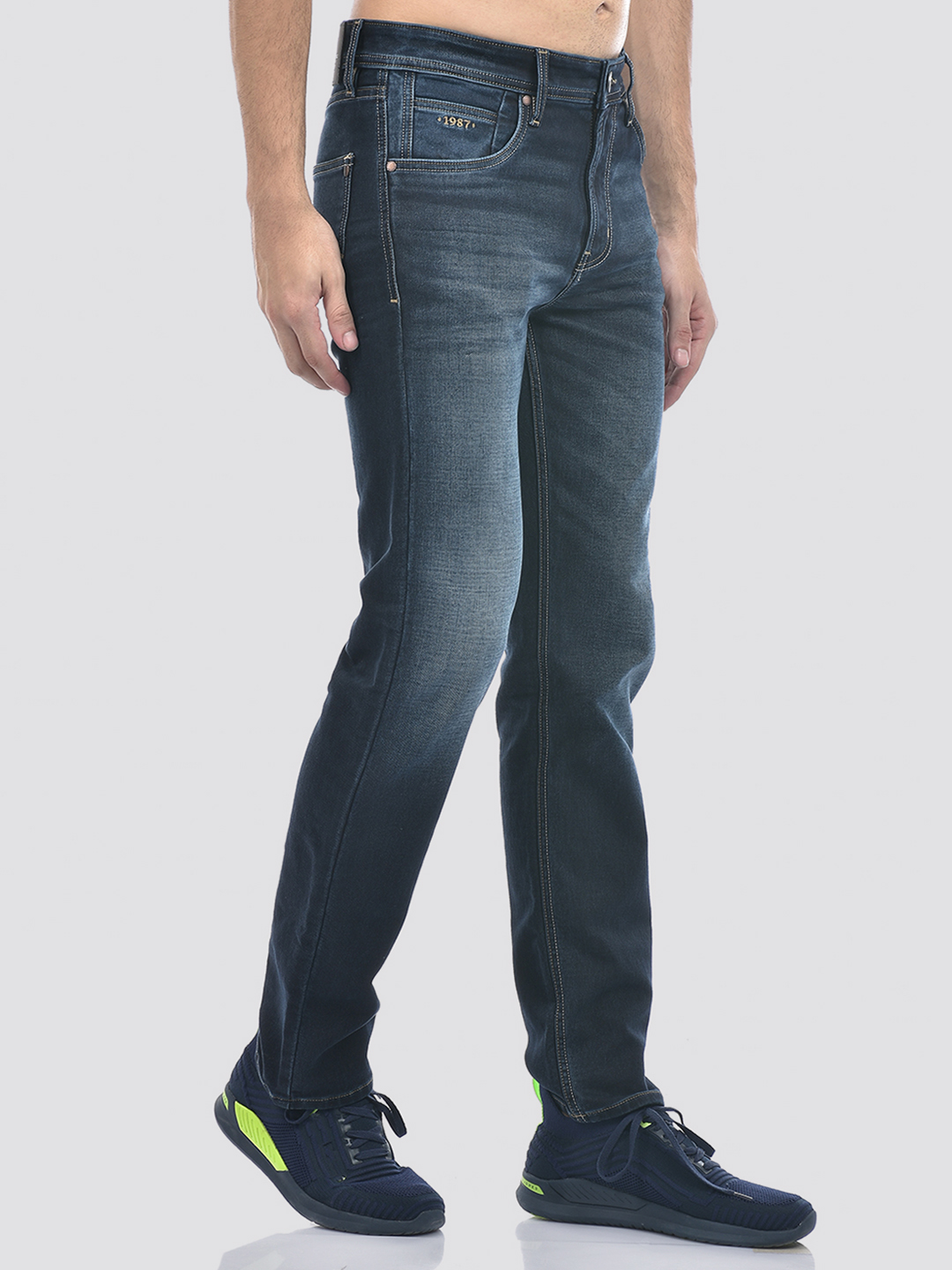 Numero Uno Men Dark Blue Slim Fit Mid Rise Sustainable Jeans